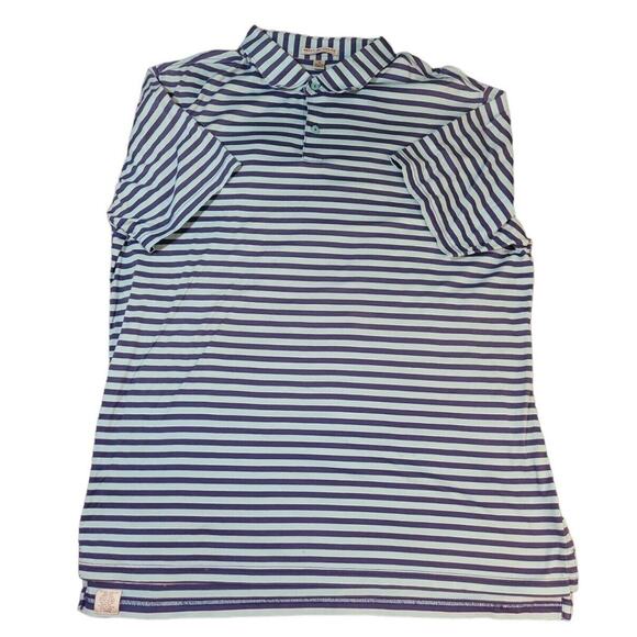 Peter Millar Crown Sport Polo Shirt – Contemporary Fit – Men’s XL – Blue Stripes - Picture 1 of 7